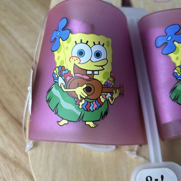 New Universal Studios Hawaiian SpongeBob Floral Pink Slide Sandals  Medium 7-8 - Picture 1 of 16